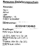 dhl einlieferrungschein